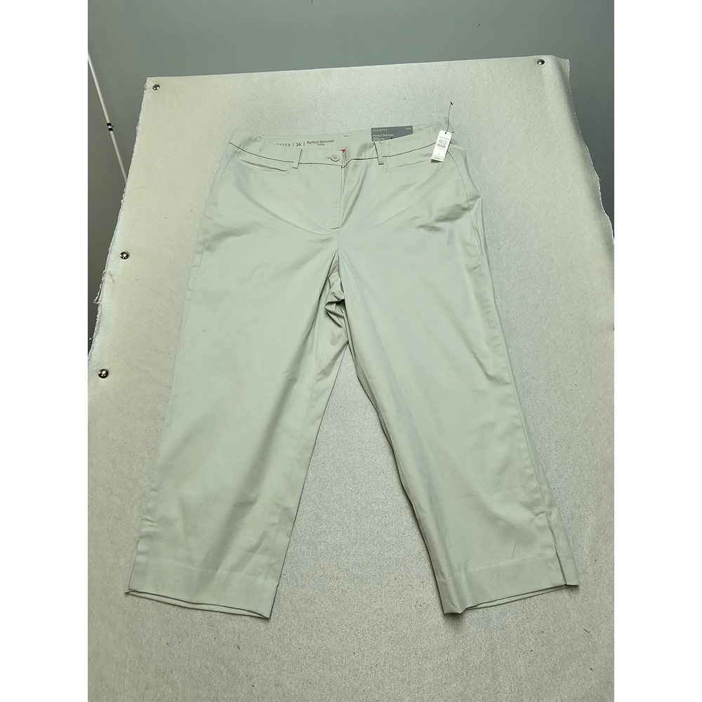 Talbots Perfect Skimmer Curvy Pants 14 Sage Green Pedal Pusher Slim Leg New
